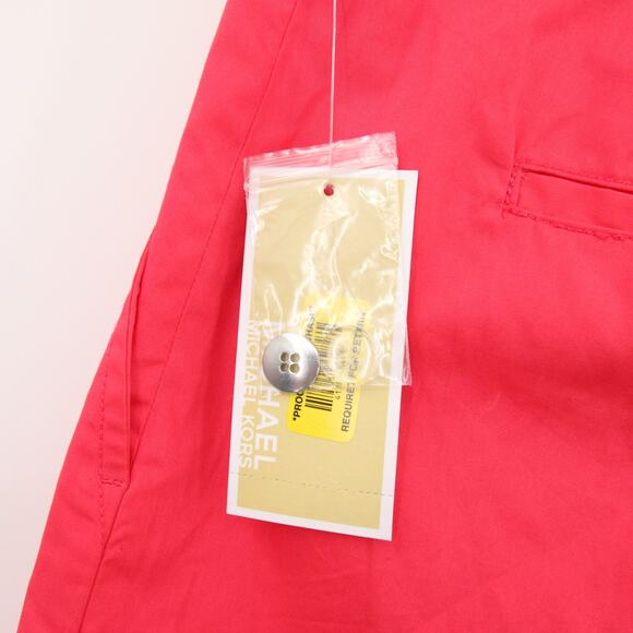 Michael Michael Kors Shorts Coral Geranium Fruit Punch High Rise Pleated Casual - Picture 9 of 14